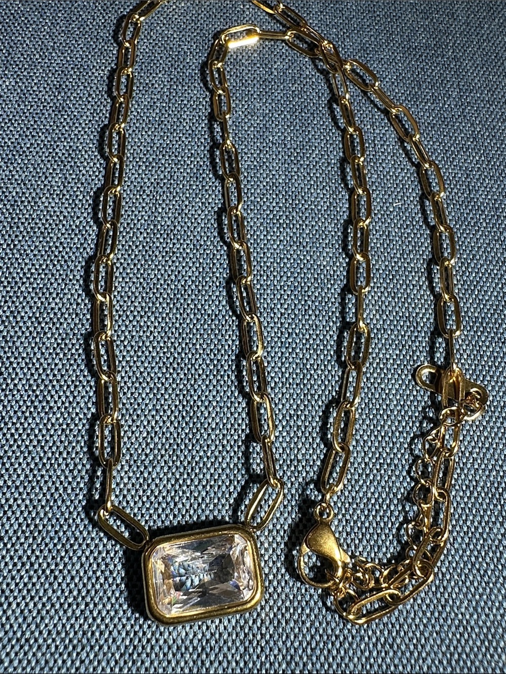 clear Crystal chain necklace 20” adjustable